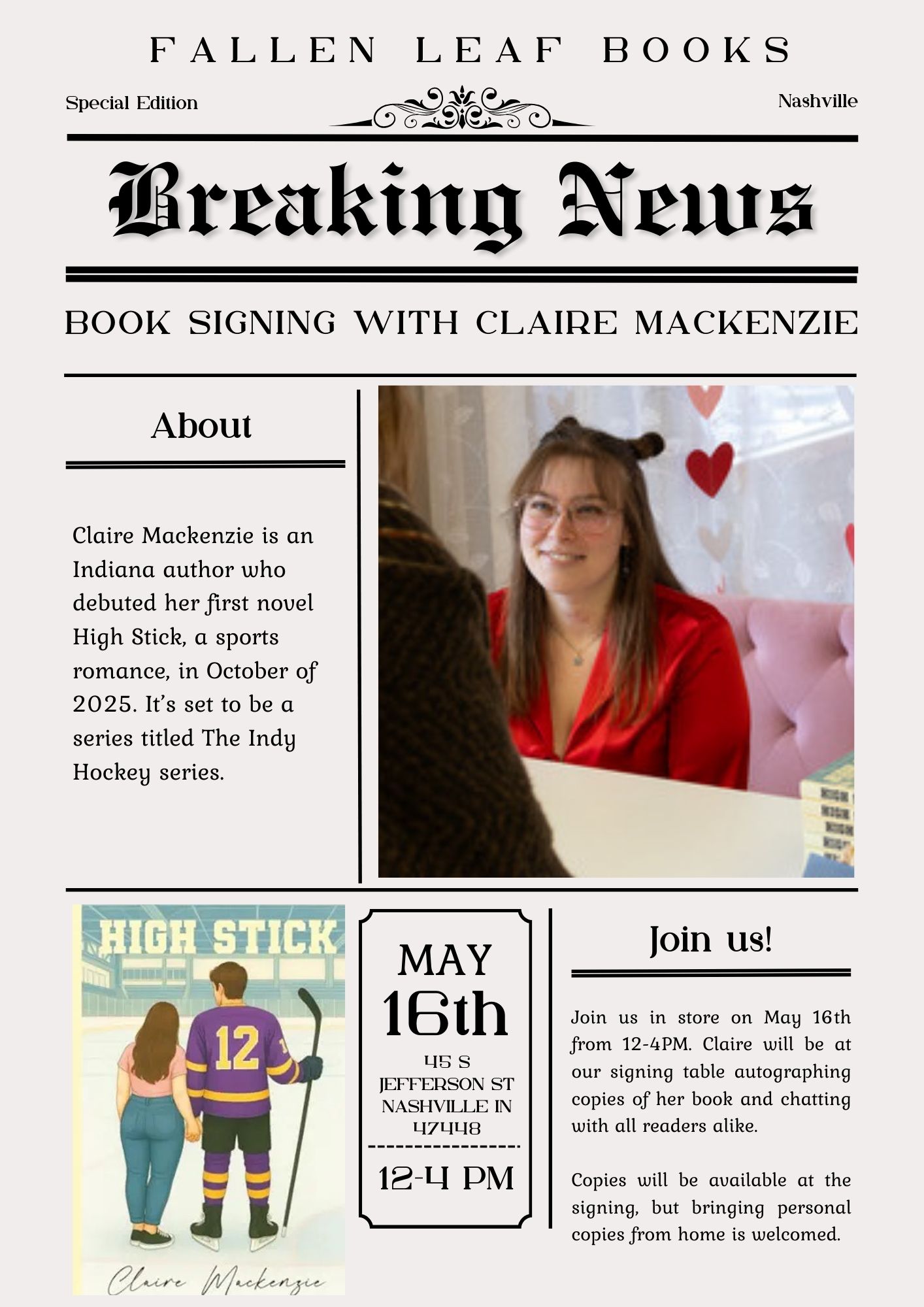 Claire Mackenzie Signing